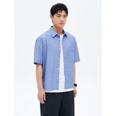 매장정품 에잇세컨즈 8SECONDS 멀티 스트라이프 반소매 셔츠 블루 265565BY1P 207847
