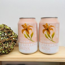 綠點農場 金針花氣泡飲 花蓮赤科山 微酸微甜好滋味 氣泡飲 (超取限購10罐單獨出貨), 1個