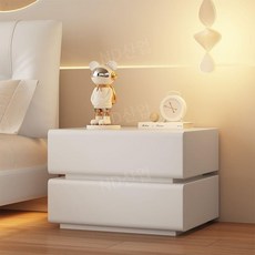 조명 서랍장 협탁 무드등 모던 침실 서랍 원목 선반, B. 점등 흰색, 1개