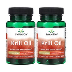 스완슨 크릴 오일 맥시멈 스트렝스 소프트젤 30정, 2개, 1g