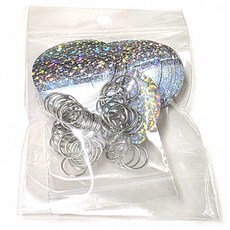 Bead 공예재료 스팽글 비즈+O링 (50장+50개) 한세트 컬러선택, 실버홀로그램, 1개