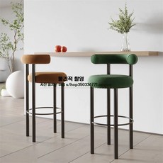 미니멀 등받이화장대의자 카페 디자인 높이55cm+블랙프레임-그레이 상품 북유럽 공주