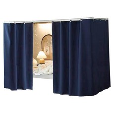 Mocarly 이층 침대 커튼 홈 이층 침대 암막 언더 베드 천 기숙사 침대 싱글 트윈 하단 프라이버시 커튼, 블루-2패널