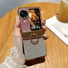 適用於OPPOFindN3Flip星空指環手機殼N3Flip連體鉸鏈閃粉水鑽殼