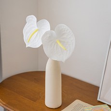 화예원 생화같은 안시리움 조화 성묘 인테리어 꽃다발, 1개, 화이트