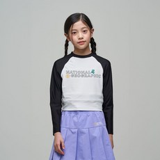 내셔널지오그래픽 KIDS K242GRG620 여아 크롭 래쉬가드 WHITE 5005349710 1881499