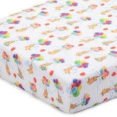 LollyBanks Fitted Crib Sheets 2 Pack Soft and Breathable 100% Cotton Muslin Crib Sheets Neutral, Up, Up & Bear!