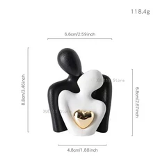 DIY 미니 박물관 실루엣 박스 메모리 디스플레이 키트 로맨틱 발렌타인데이 선물 미니어처 조각상 및 금색, 04 White