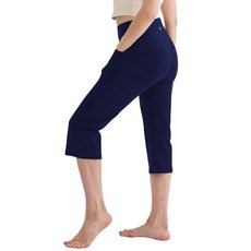 ALONG FIT 주머니가 있는 플레어 레깅스 부츠컷 요가 팬츠 여성용 하이 웨이스트 팬츠 운동 레깅스 GMY 캐주얼 카프리 로얄블루 M