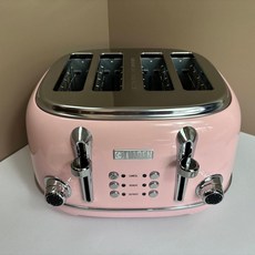팝업 토스팅 업소용 토스터 굽기조절 베이글 가정용 냉동, Retro빈티지핑크, 기본 색상