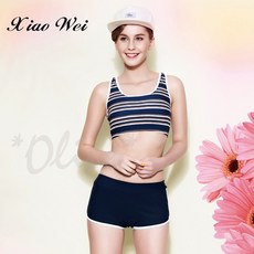 小薇的店 蘋果牌 新款運動休閒風格二件式比基尼泳裝 (M-L), L