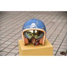 GU CAMP 騎士部品 Chief 酋長 復古安全帽 內墨片 砝瑯藍, 砝瑯藍,M, 1個