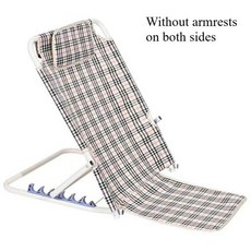 바닥 의자 좌식 소파 접이식 등받이 거실 휴식 체어 다기능 침대 다중 기어 조절 가능 팔걸이가 있는 휴대용 프레임, 3)Plaid-B