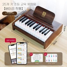 피아노 2옥타브 연습용 우드 건반 미니피아노 어린이 베이비, A. 25키호두배터리, 1개