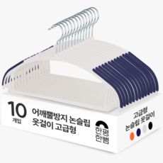 한평한뼘 어깨뿔방지 논슬립 옷걸이 고급형, 10개, 논슬립네이비