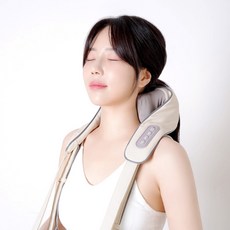 클로 넥앤프로 무선 목 어깨 마사지기 안마기 기계 허리 승모근 지압기, CLOER-4001, 베이지