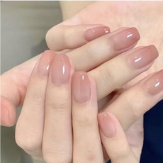 해피유통 여성 자연 반투명 누드 컬러 네일팁 S, 누드색, 1개