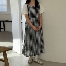 마미누리지니체크원피스 임산부롱원피스 데일리룩 빅사이즈 여성 여름임부복 175867