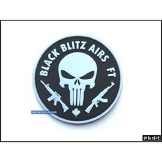 野戰搖滾 海豹懲罰者夜光PVC 雙槍款識別章 生存遊戲軍事風格配件, 白色, 1個