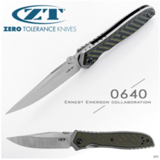 Zero Tolerance ZT EMERSON 手動折刀 0640 20CV鋼 綠色碳纖維, 1個