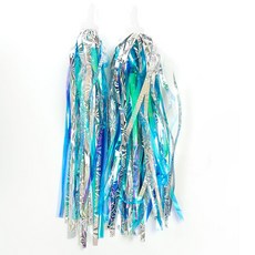 프롬아떼 어린이 아동 킥보드 자전거 핸들 장식 테슬 악세사리, 자전거장식_레인보우 블루, 1개