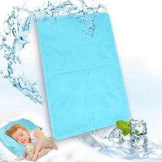 베개 쿨링 패드 매트 베개 콜드 베개 부상 야간 땀 편두통 열 안면 홍조 베개 위에 놓기 재사용 가능(그린), Green