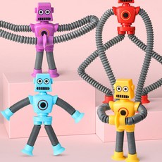 로봇 팝튜브 led 장난감 kc인증 놀이 쭉쭉이 어린이집 답례품 단체선물, LED로봇 팝튜브-레드, 1개