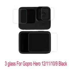 GoPro Hero 12/11/10/9 용 실리콘 케이스 렌즈 캡 커버 보호대 쉘 블랙 카메라 프레임 손목 스트랩 LCD 화, 08 Screen Glass Only
