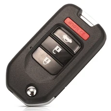 Jingyuqin 2/3/4 버튼 Honda FIT XRV VEZEL CITY JAZZ CIVIC HRV 키 케이스 Fob 업그레이드 용 접이식 플립, 01 4 Buttons