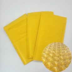 낱장 크라프트 에어캡 안전봉투 소형 옐로우 13X18cm