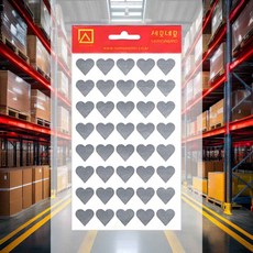 하트스티커 7매 은색 인덱스 소품정리 교육교구 가정용 학교 컬러