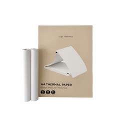 까사드로잉 휴대용 블루투스 A4 감열 라벨프린터 잉크X, 1개, 롤 용지 (2롤) 6.5m