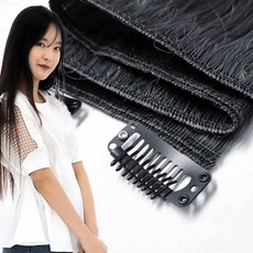 프리티레이디 인모 똑딱이 헤어피스 / 똑딱핀 2종(2핀/3핀 택1) / 2겹으로 겹쳐서 제작해 풍성한 헤어피스, 2핀x2겹(45cm), 1개, #NA
