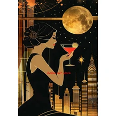 빈티지 스타일 드레싱 룸 아트 누보 레이디 파우더 벽 청록색 골드 칵테일 포스터 캔버스 인쇄 홈 데코, 01 2, 01 30X40cm Unframed, 1개