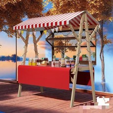 可折疊木質集市攤位展示架 幼兒園夜市擺攤促銷活動專用 戶外移動展示架 經久耐用, 1個, 加厚款127*60*200,柳丁白條紋+贈彩旗