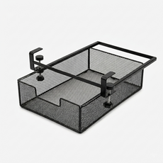 무타공 슬라이드 철제 책상 서랍형 수납함, 1개, 블랙