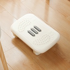 사무실 책상 아래 발 받침대 다리 꼬임 방지용 발 받침대, [화이트] 고정형