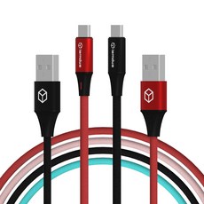 아이엠듀 USB PD C타입 고속충전 시폰 패브릭 케이블 50cm, 블랙, 3개, 0.5m
