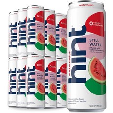 Hint 힌트 복숭아 라즈베리 워터 미국직배송 355ml 12캔, 수박