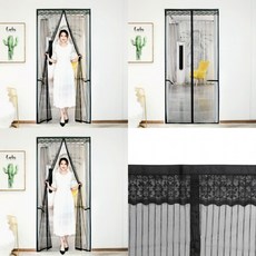 현관 모기장 펜션 별장 방충문 90x210cm 검정 현관모기장 문모기장 방문모기장, 상세페이지 참조