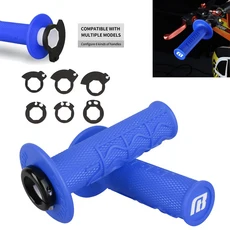 NIBBI 오토바이 그립 핸들 바 범용 모토크로스 잠금온 세트 혼다 EXC CRF YZF KXL RM 7/8 인치 오프로드, 02 Blue