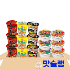 [맛슐랭] 소컵라면 5종 신라면3+튀김우동3+참깨라면3+육개장사발면3+김치사발면3 사무실 간식 비품 스낵 탕비실 아이들 컵라면, 1개