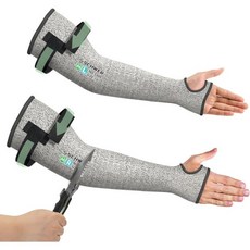 [슈레어] 프로-스킨 방칼 아머커버 작업용 내절단 레벨6 손가락 구멍 있음 팔꿈치까지 2사이즈 롱 부상 방지 내마모성 안전 보호 공장 원예 농작업 세척 가능 남녀 공용 좌우 세, [슈레어] 프로-스킨 방칼 아머커버 작업용 내절단 레벨