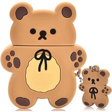 Yatchen 에어팟 프로 3세대와 호환되는 카툰 케이스 카와이 3D 귀여운 카메라 블랙 소프트 실리콘 프로텍터 키체인 포함 여아용 여성용 충격 방지 충전 커버 에어팟 프로, AirPods 3_곰 카키, 곰 카키, 1개, 곰 카키