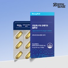 보니웰 초임계 알티지 rTG 오메가3 솔루션, 1박스, 30회분