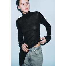 ZARA 수피마® 언밸런스 탑 - 블랙 0264/007/800 498808490