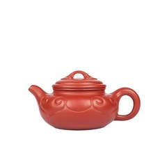 茶器堂 宜興紫砂壺 大紅袍200cc 手工製作 禮盒包裝, 大紅袍如意仿古網孔, 1個