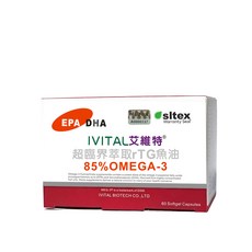 IVITAL艾維特 85%超臨界rTG魚油(60粒) 5送1組 【6盒入 最新檢驗Omega-3高達92% 正西班牙原廠授權】, 1個, 60顆