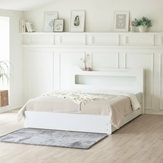 하포스 E0 3단 멀티 서랍 침대 프레임 S SS D Q (LED헤드 매트포함 지정일설치), 미니피스3단+하모니 헤드 (화이트) 컴포트 포켓 화이트