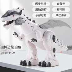 YZMY 模擬恐龍玩具 噴火聲光電動走動 兒童玩具, 白色 恐龍, 1個, 22cm